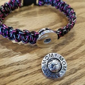 Soccer Mom Snap Woven Bracelet 